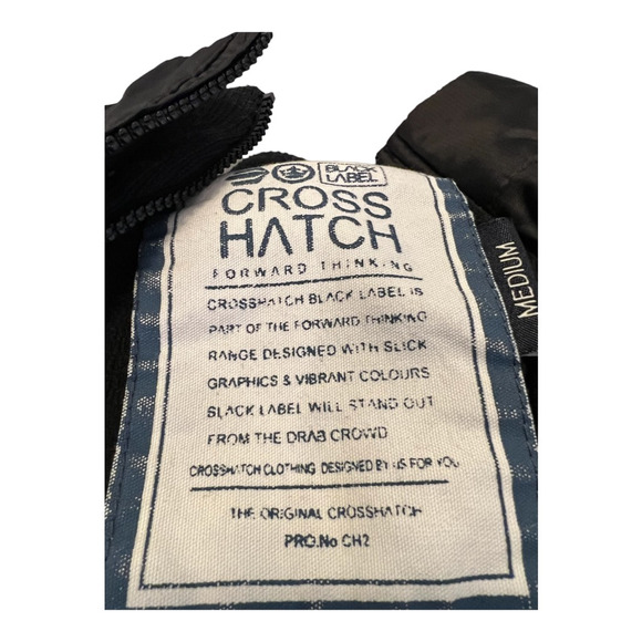 Crosshatch Womens Windbreaker Jacket Black Full Zip Pockets Waist Length M - Picture 4 of 8